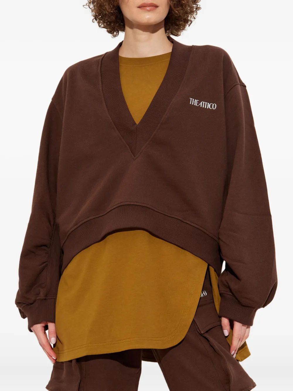 The Attico V-neck sweatshirt Bruin