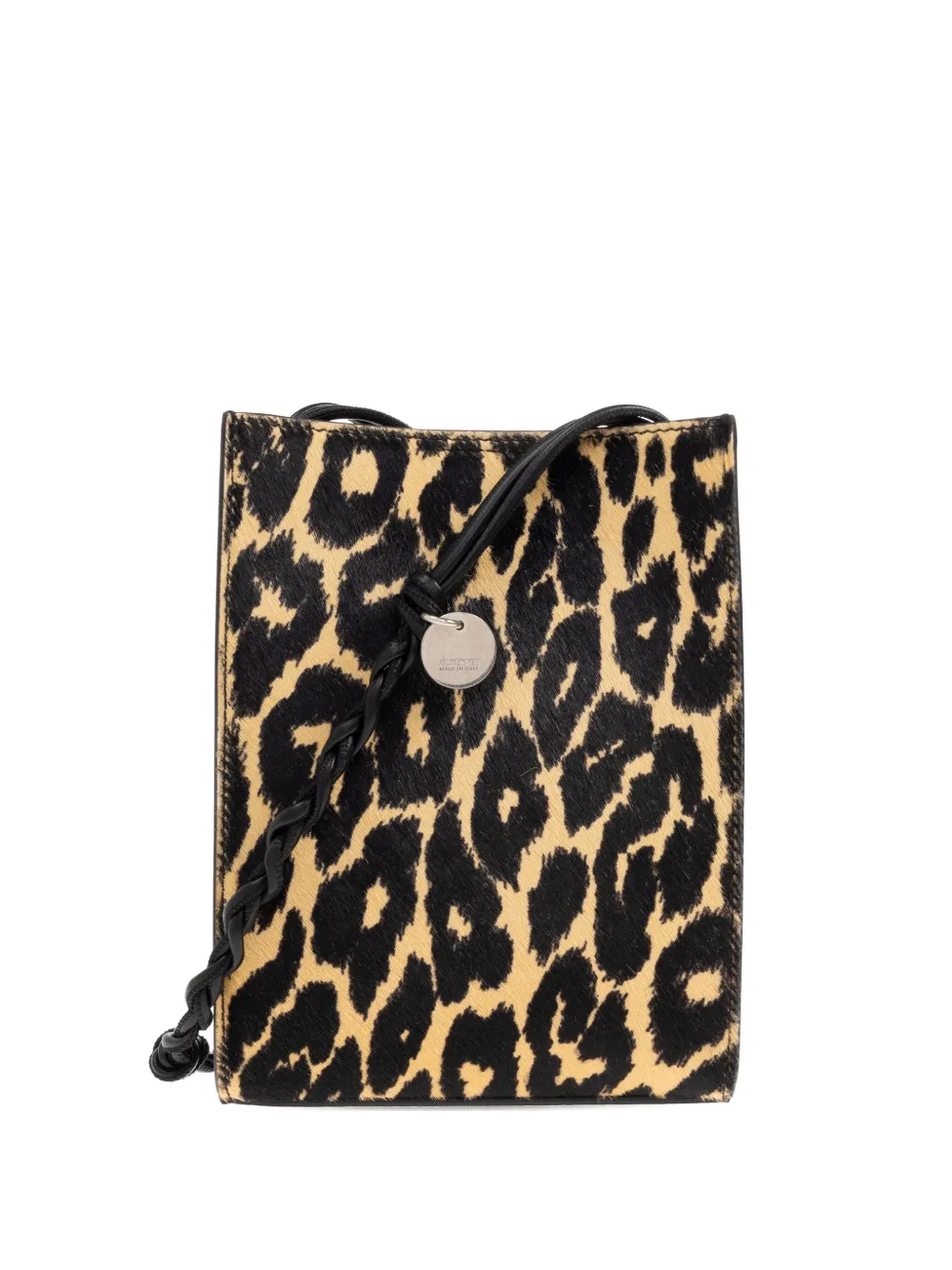 Jil Sander small Tangle leopard-print shoulder bag Beige