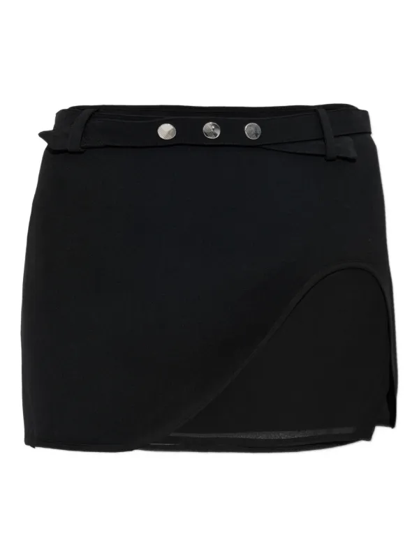 The Attico Belted Mini Skirt in Black