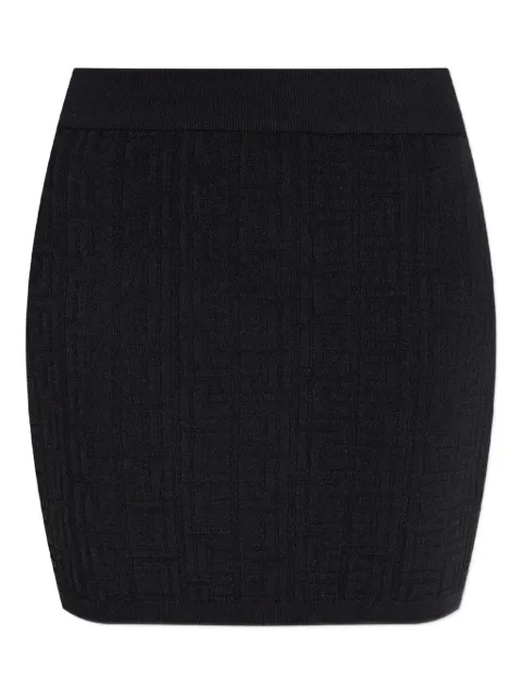 Balmain monogram-textured knit skirt