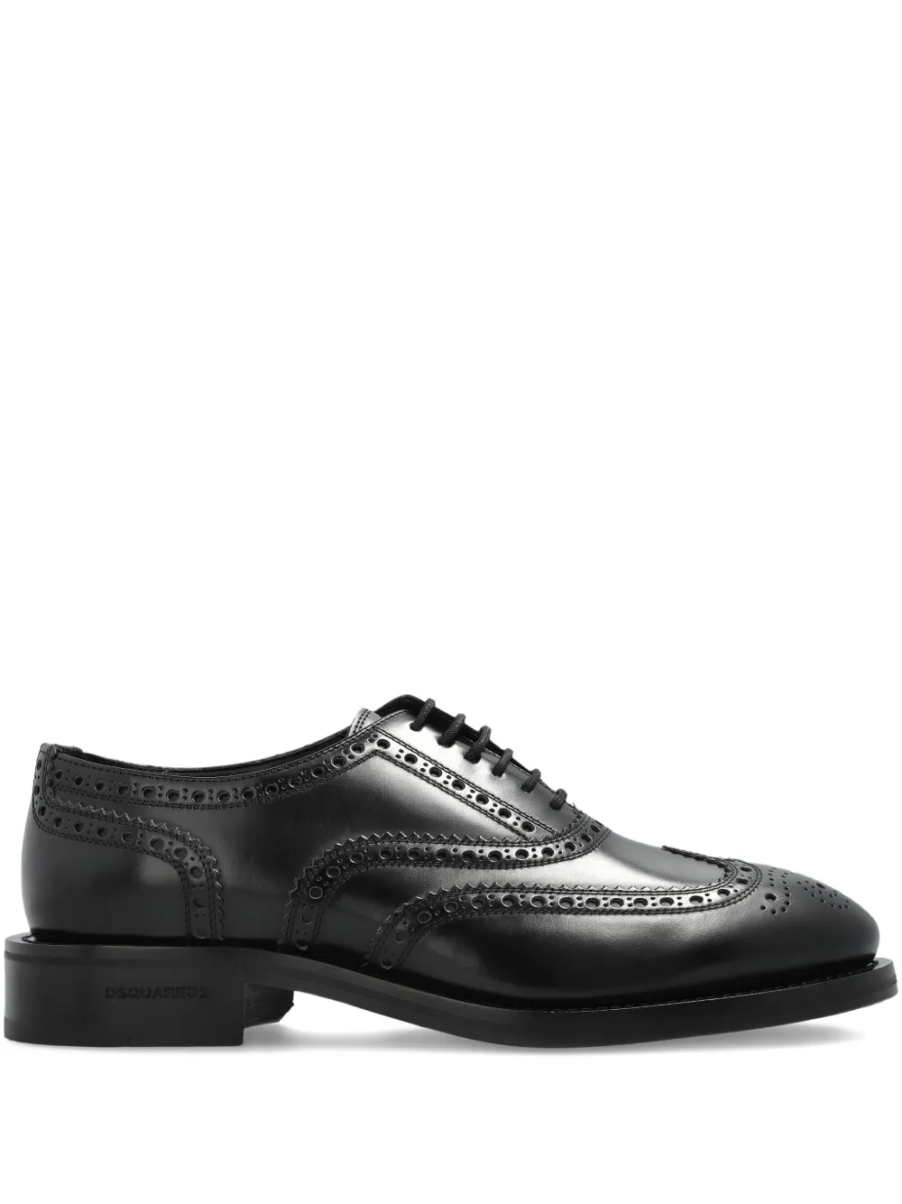 DSQUARED2 brogue-style leather Oxford shoes Zwart