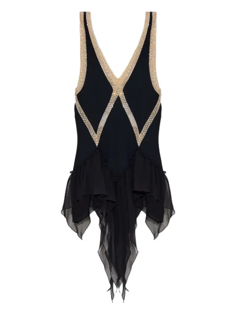 The Attico embellished ruffled mini dress