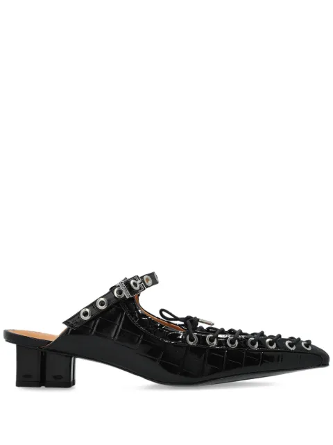 GANNI 50mm buckle-fastening lace-up mules