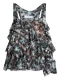 IRO ruffled abstract-print top - Blue