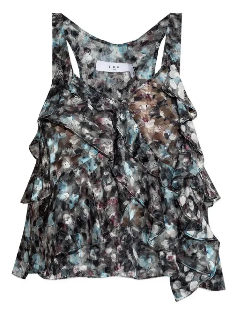 IRO ruffled abstract-print top