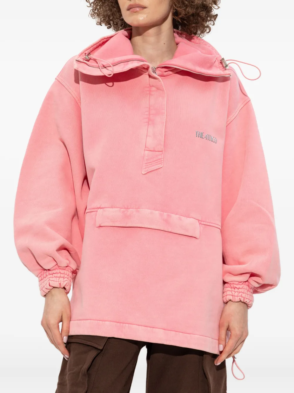 The Attico drawstring cotton jacket Roze