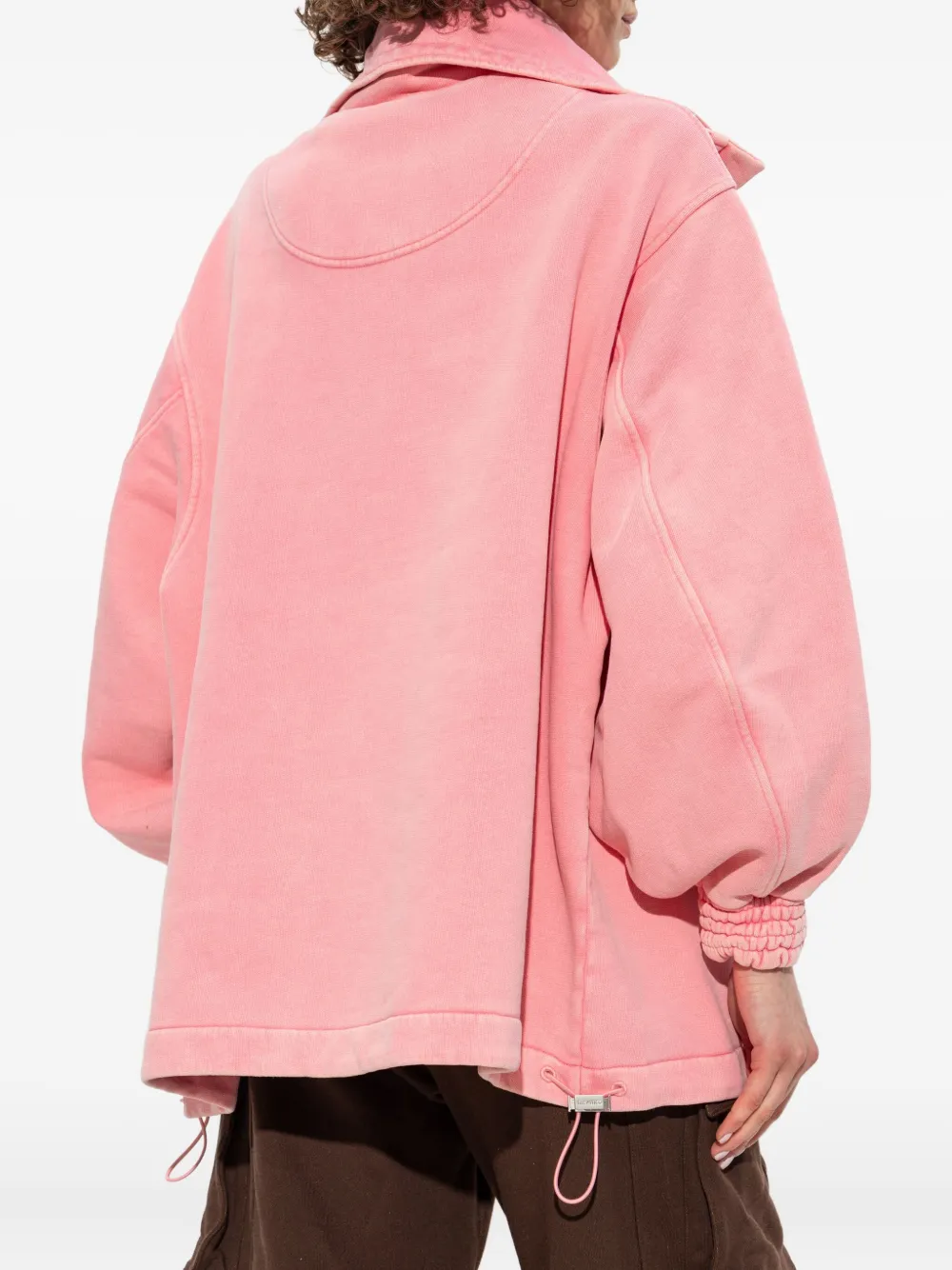 The Attico drawstring cotton jacket Roze
