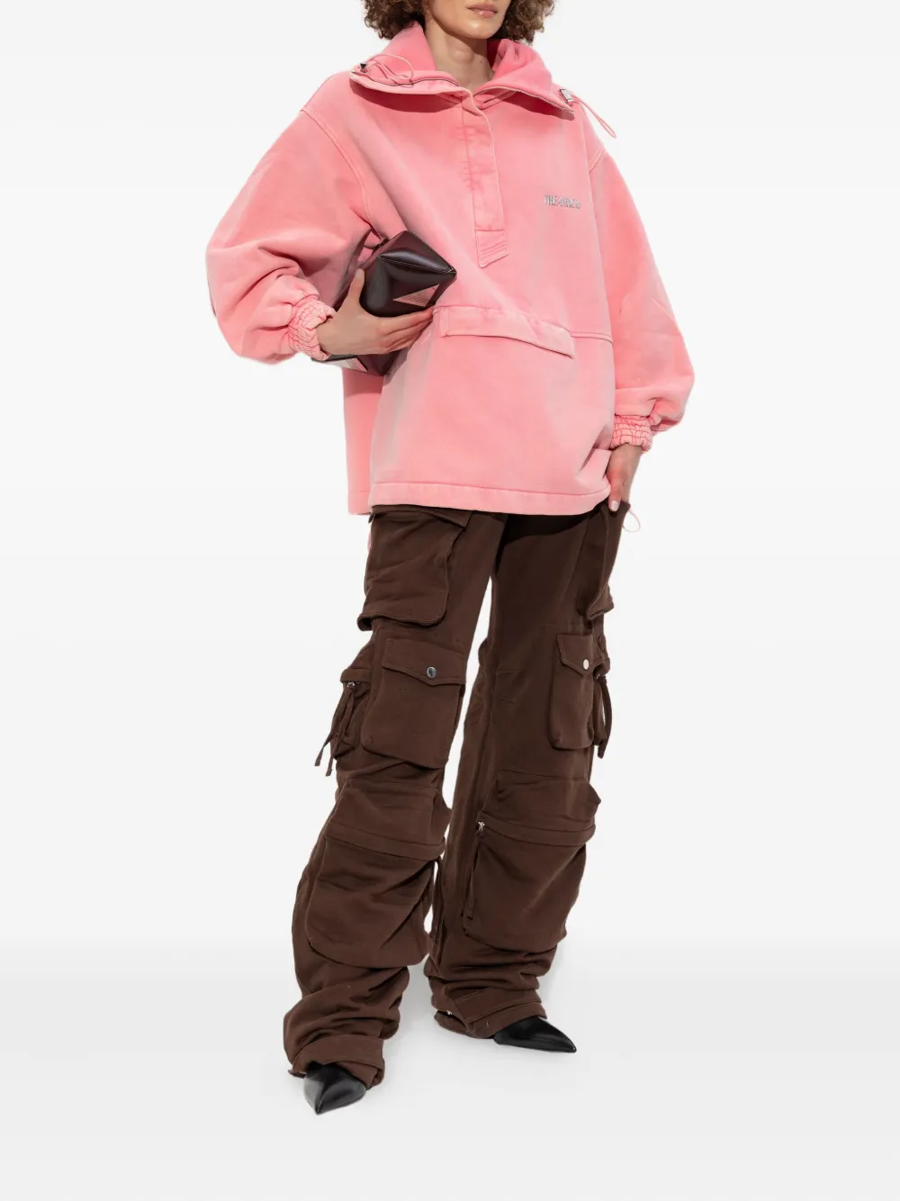 The Attico drawstring cotton jacket Roze