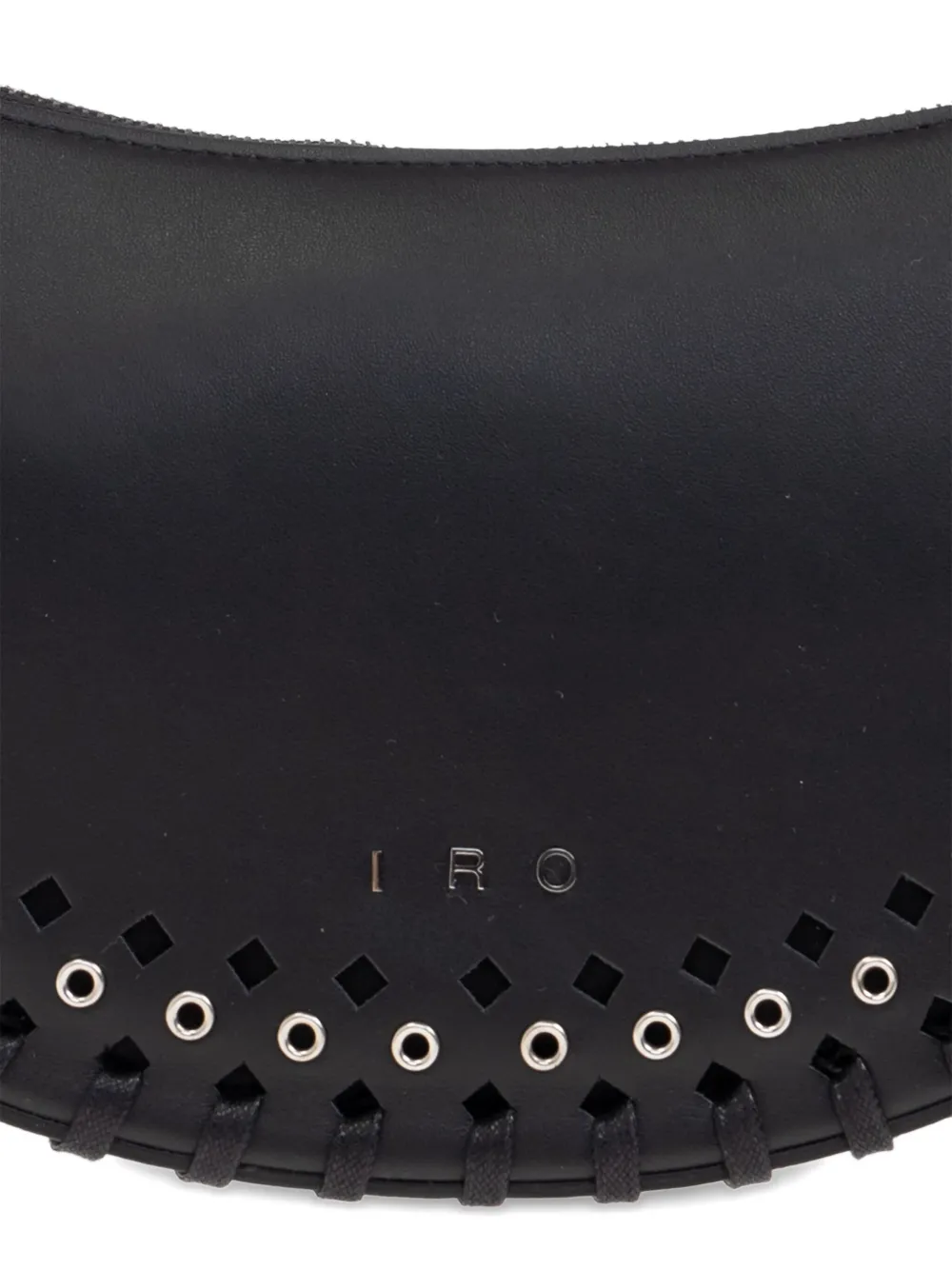 IRO Iri Arco O leren schoudertas met ringlets Zwart