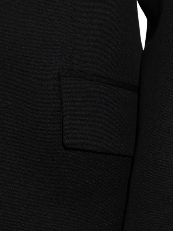 The Attico padded-shoulder Wool Blazer | Black | FARFETCH