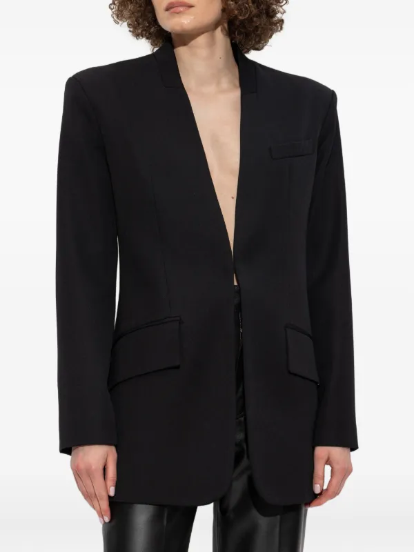 ボトムスその他 The Attico Structured Black Wool Blazer The Attico padded-shoulder Wool Blazer | Black | FARFETCH