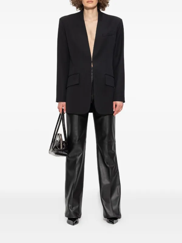 ボトムスその他 The Attico Structured Black Wool Blazer The Attico padded-shoulder Wool Blazer | Black | FARFETCH