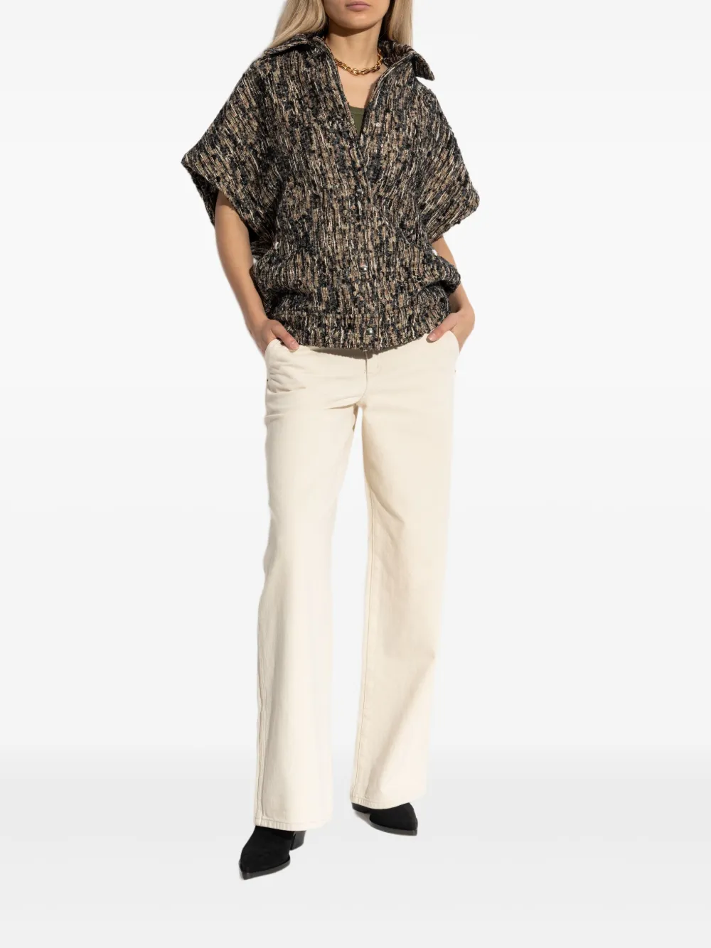 IRO Caliopa tweed short-sleeved jacket Veelkleurig