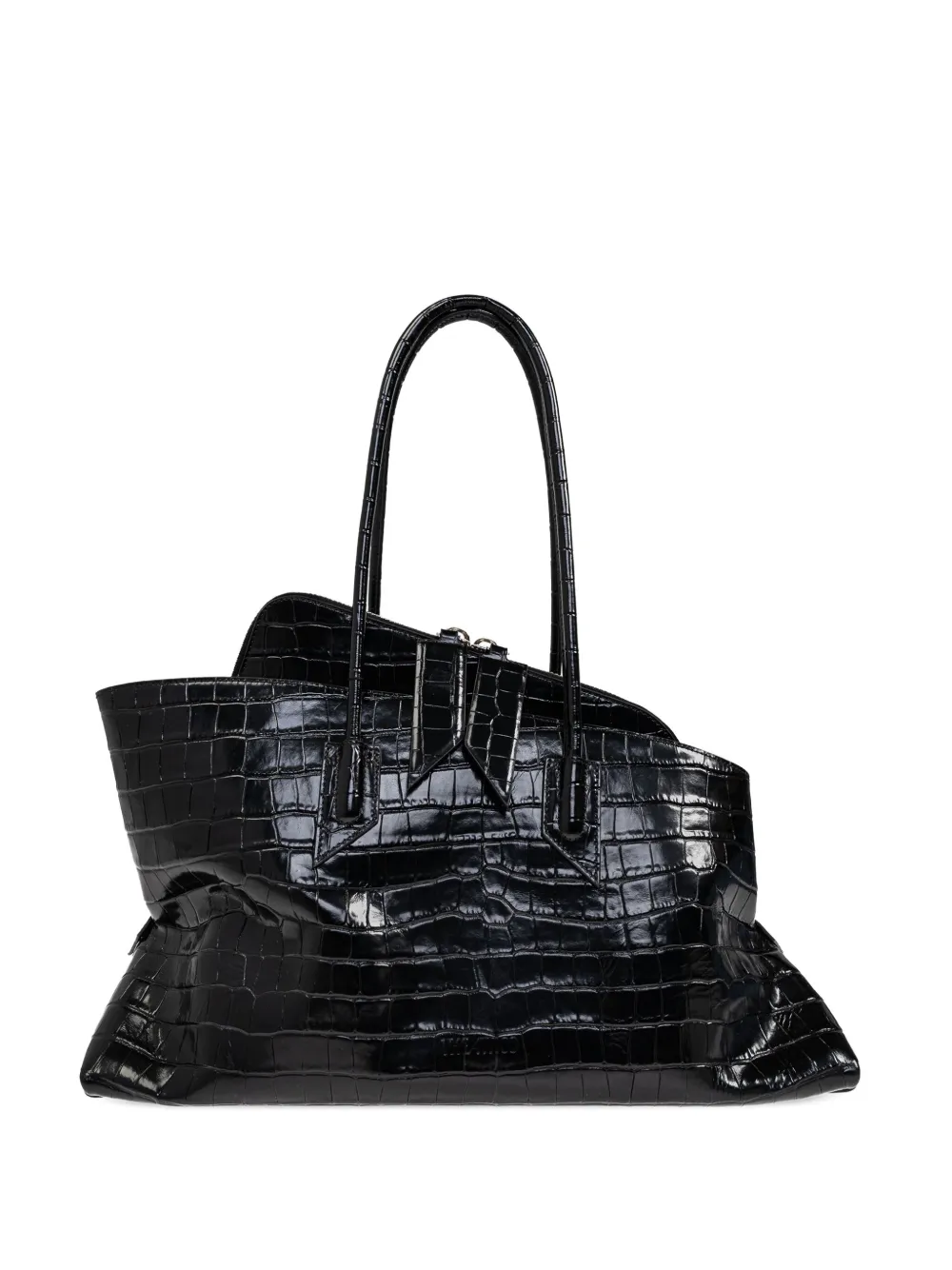 The Attico crocodile-effect tote bag | Black | Image 1