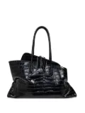 The Attico crocodile-effect tote bag - Black
