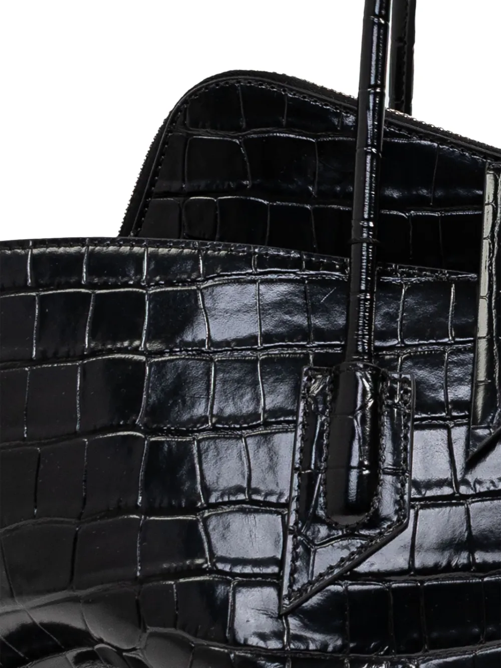 The Attico Shopper met krokodillen-reliëf Zwart