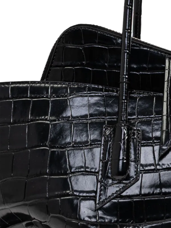 The Attico crocodile-effect Tote Bag | Black | FARFETCH JO