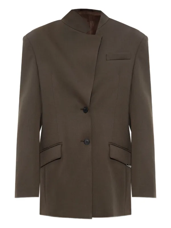 The Attico Single-breasted Blazer in Brown