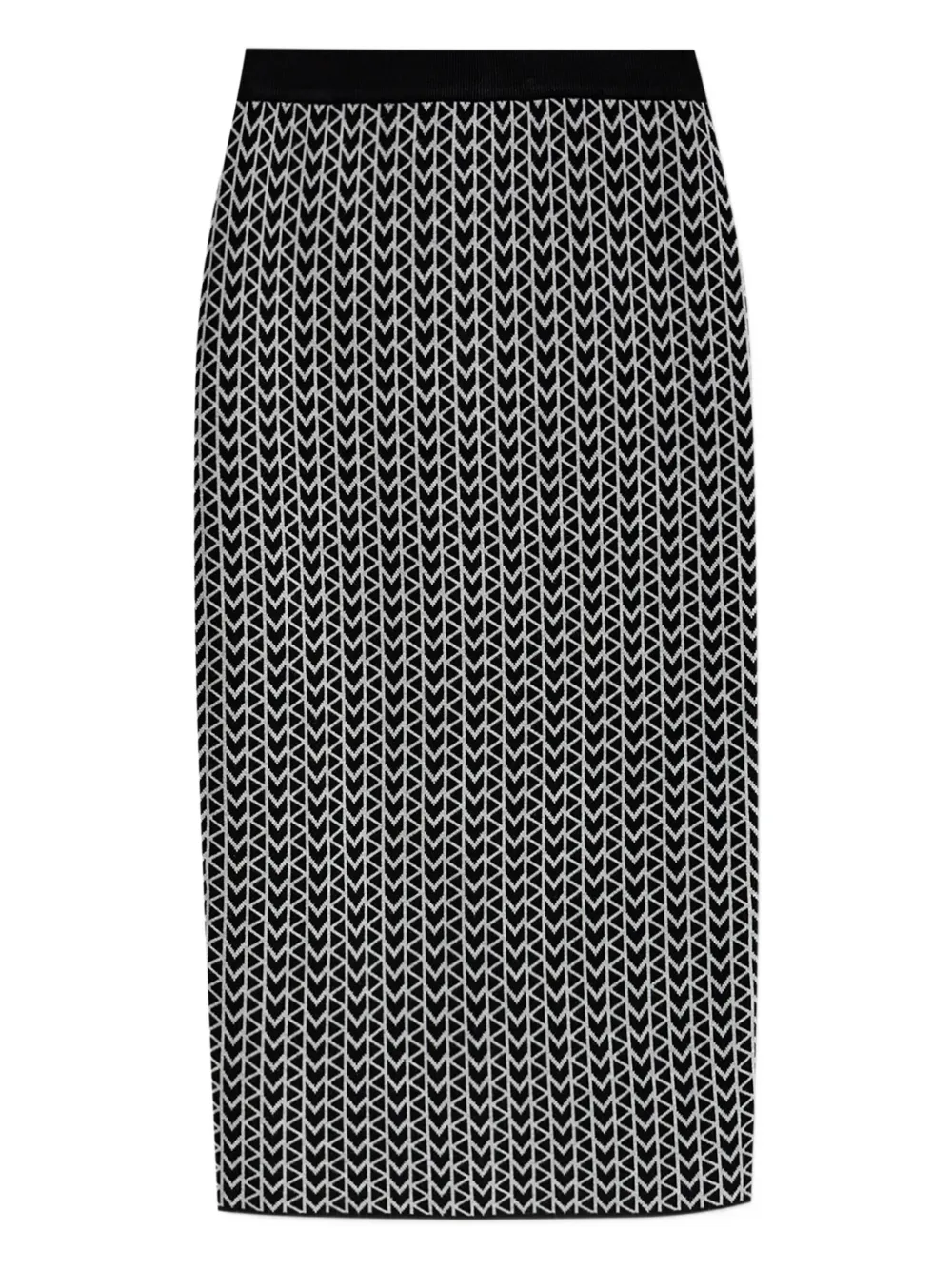 Michael Kors monogram-pattern zip-back skirt Zwart