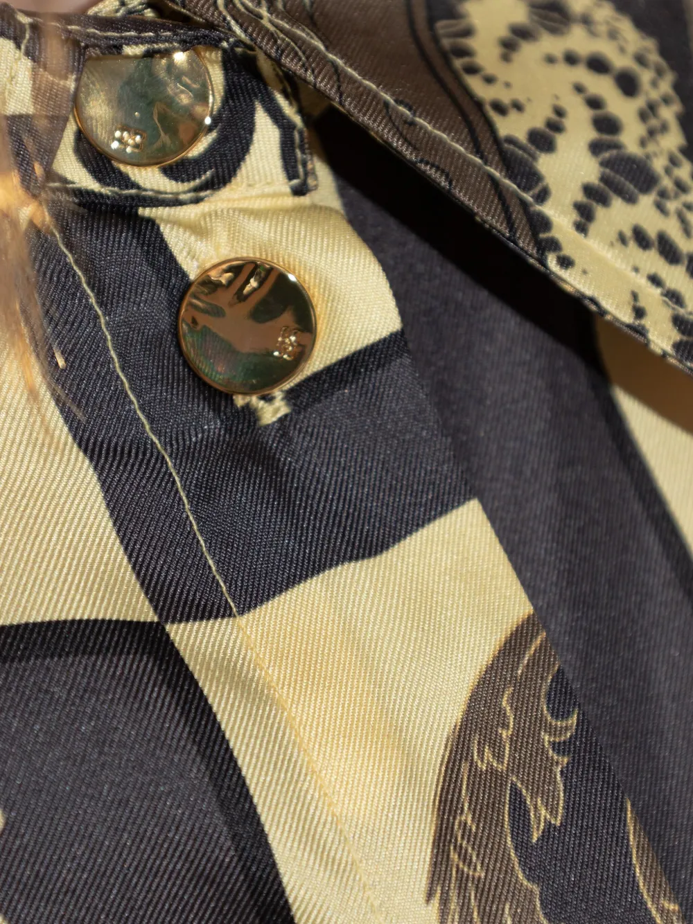 GANNI printed silk shirt Geel