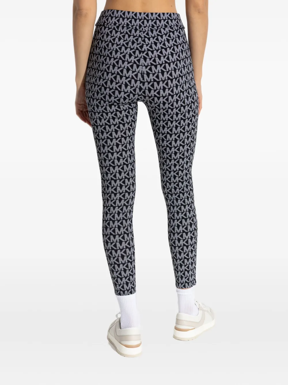 Michael Kors monogram-pattern leggings Zwart