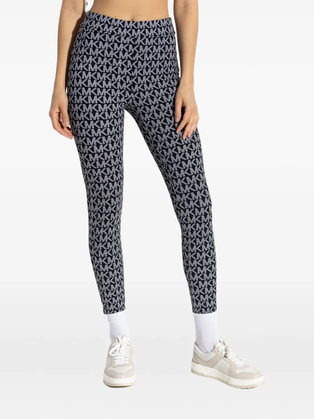 Michael Kors monogram-pattern leggings Zwart