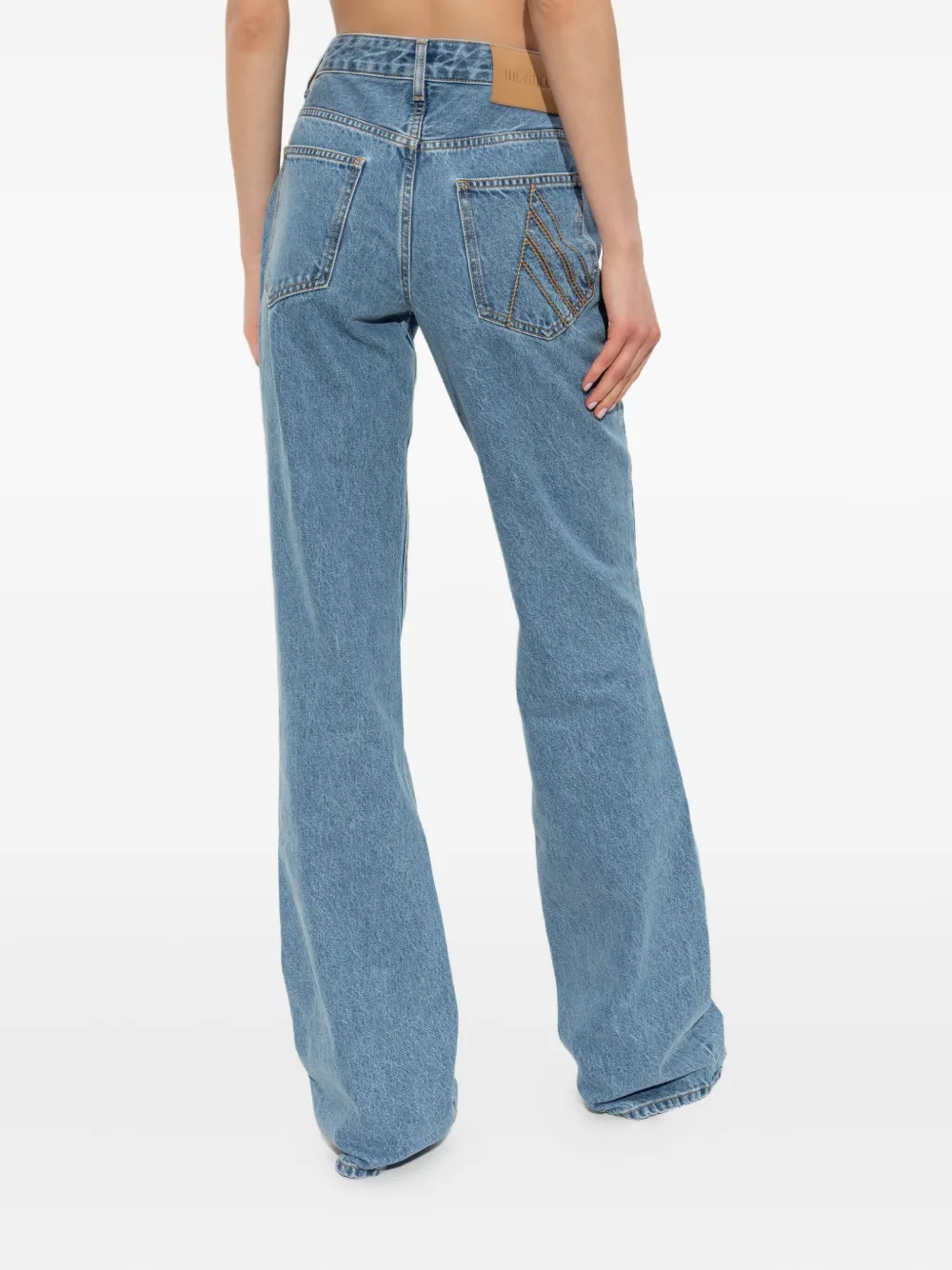 The Attico embroidered-pocket jeans Blauw