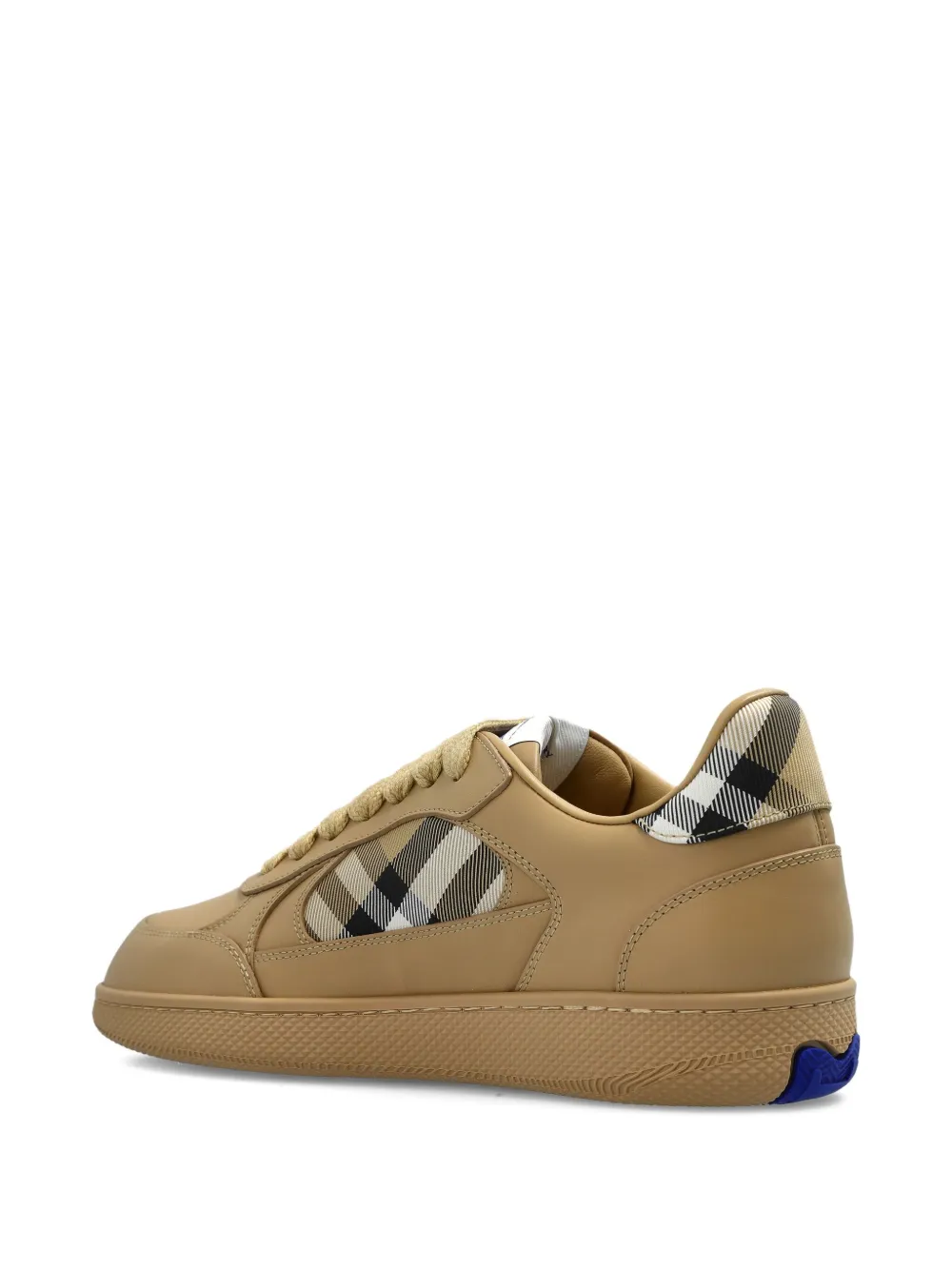 Burberry Terrace check-panel leather sneakers Beige