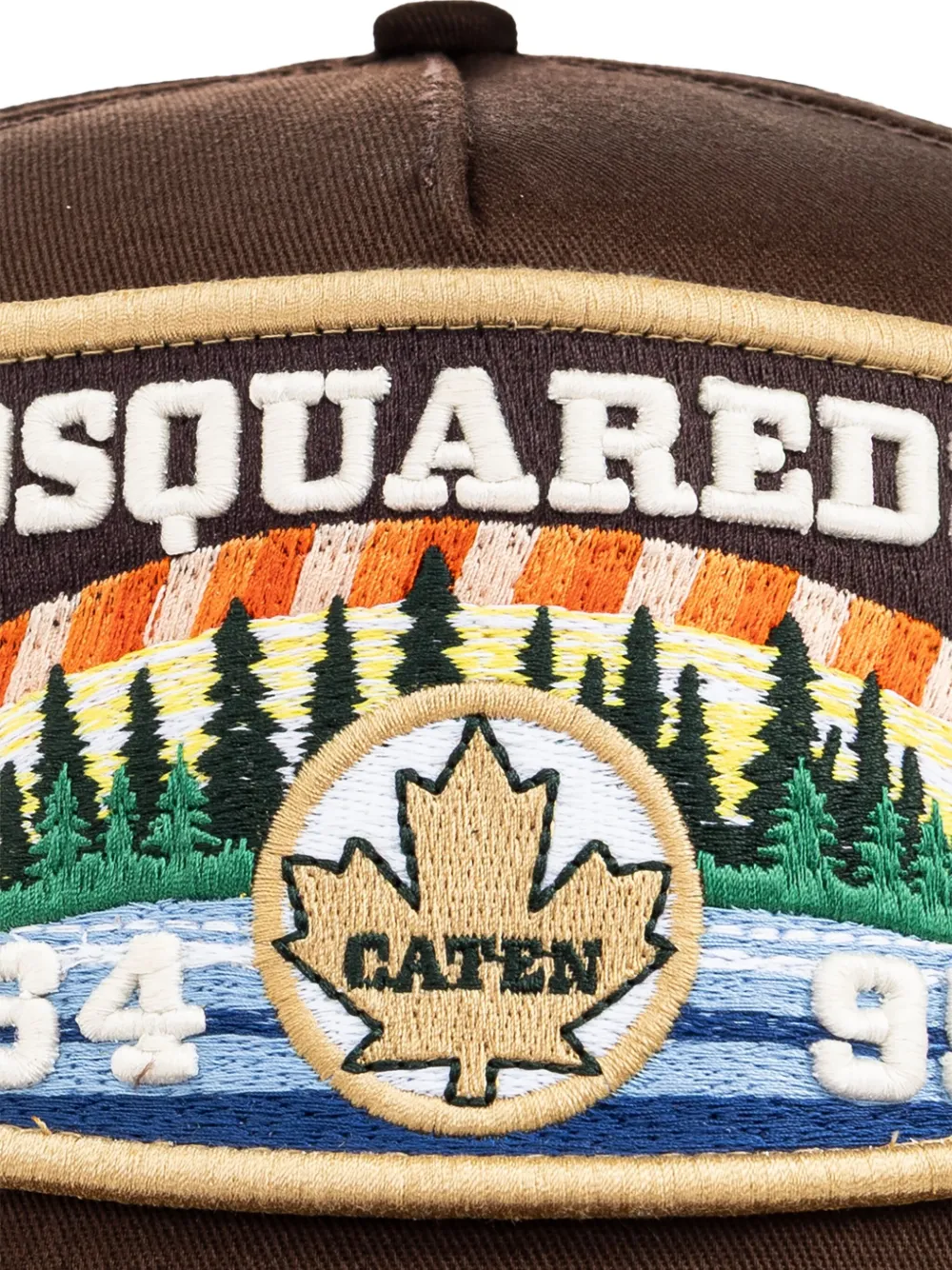 DSQUARED2 Honkbalpet met geborduurde patch Bruin