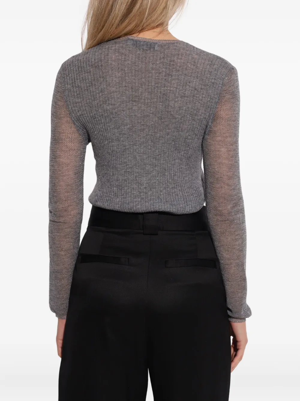 IRO Kerria geribbelde lurex top Grijs