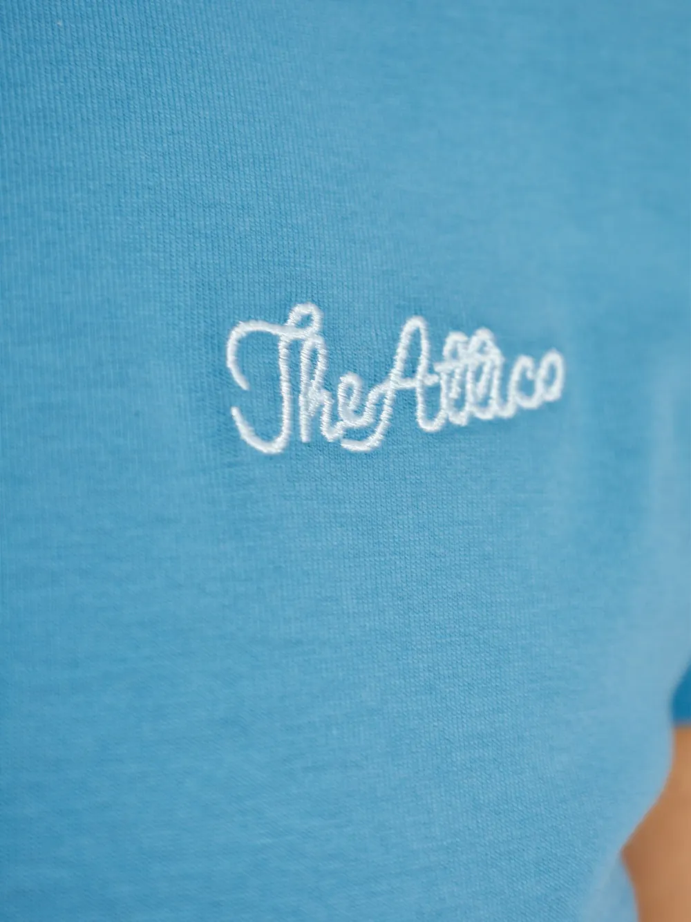 The Attico embroidered cotton polo shirt Blauw