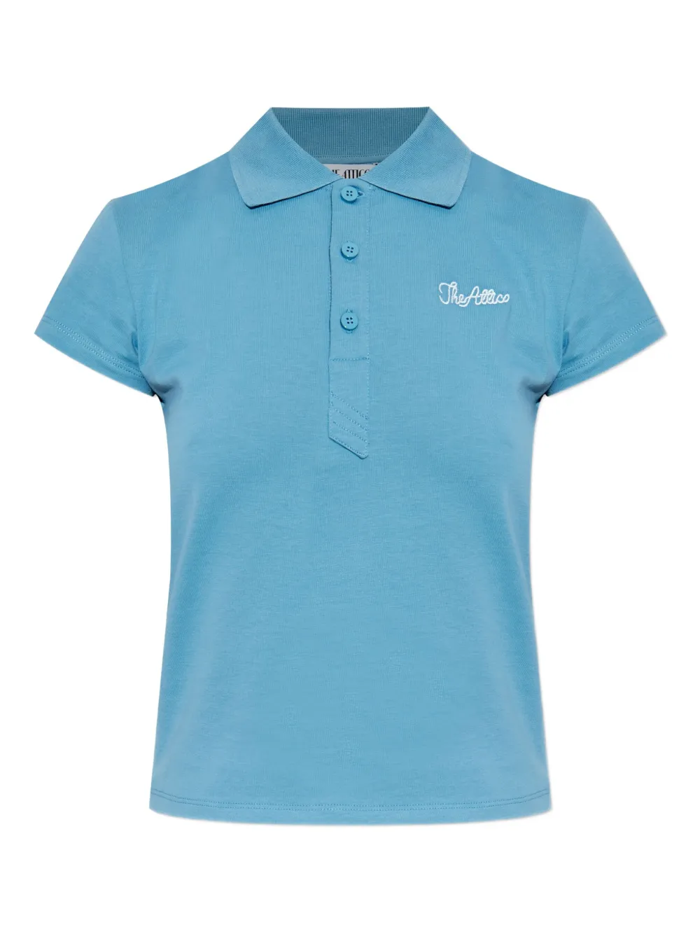 The Attico embroidered cotton polo shirt Blauw