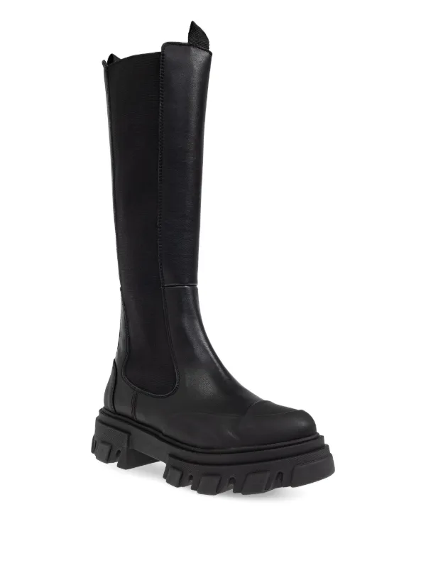 【関税込み】GANNI ブラック Feminine Buckle ロングブーツ Black Black Feminine Buckle Naplack Boots | GANNI US