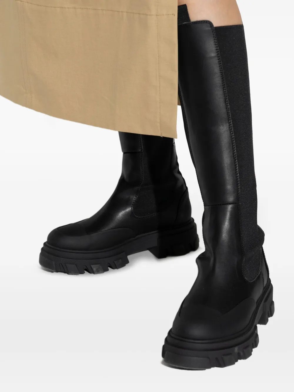 GANNI 55mm knee-high boots Black