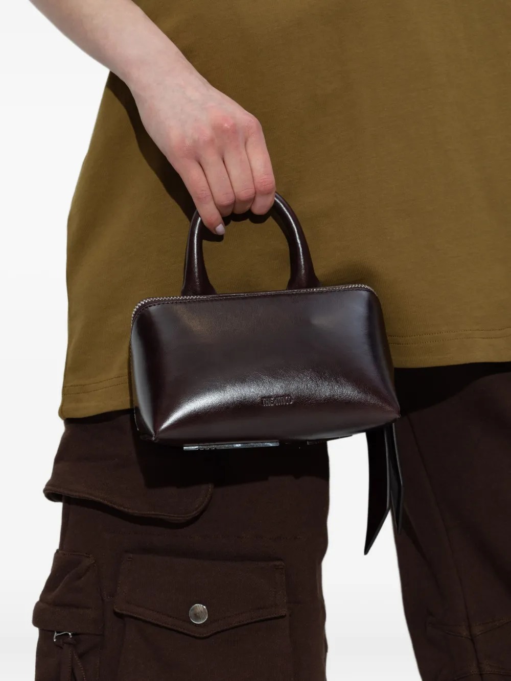 The Attico Friday leren shopper Rood