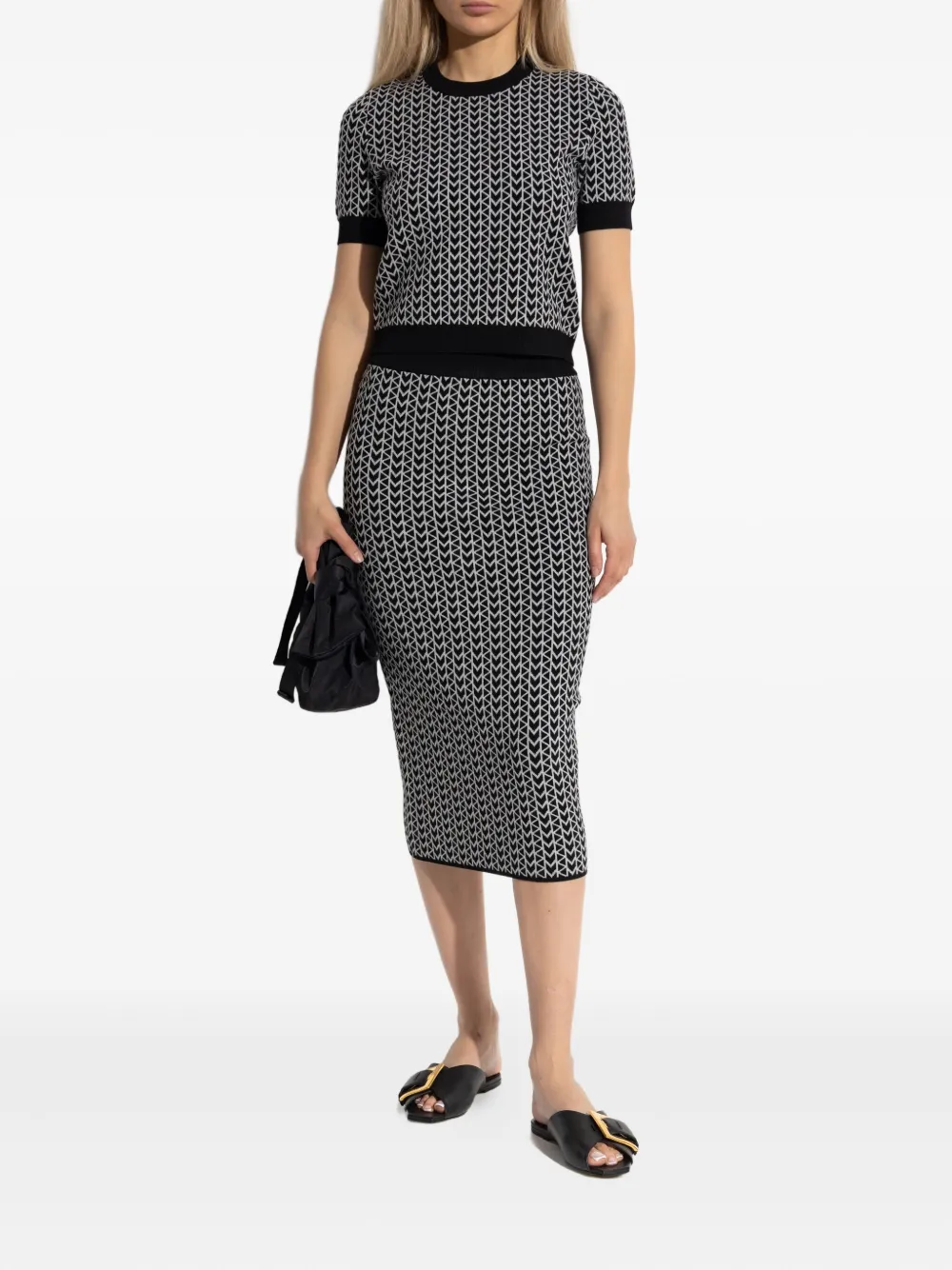 Michael Kors monogram-pattern top Zwart