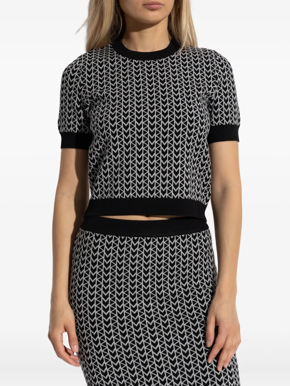 Michael Kors monogram-pattern top Zwart