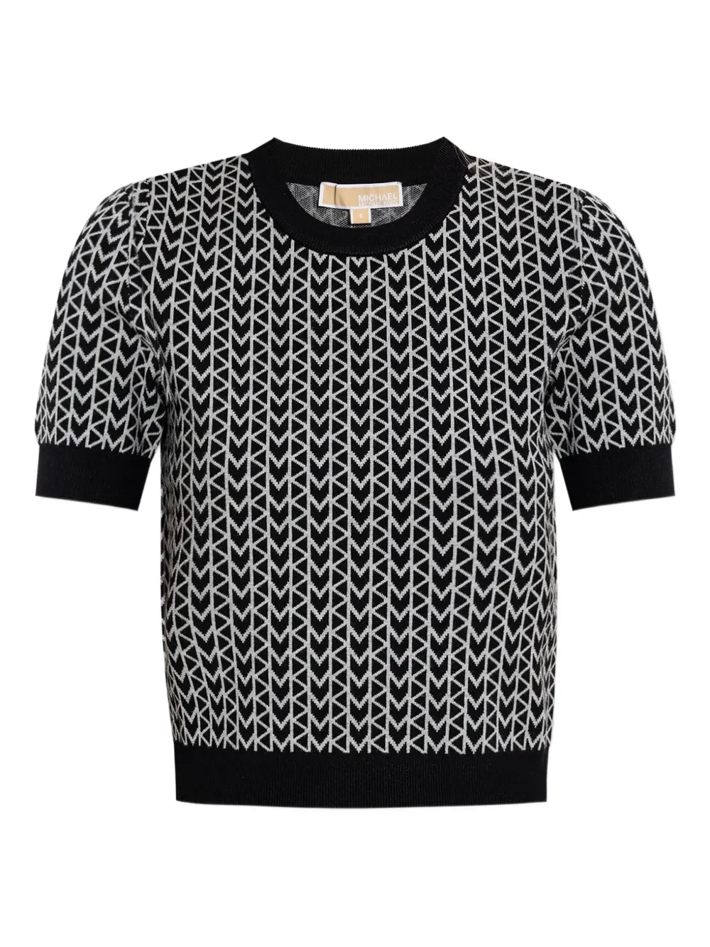 Michael Kors monogram-pattern zip-back skirt Zwart