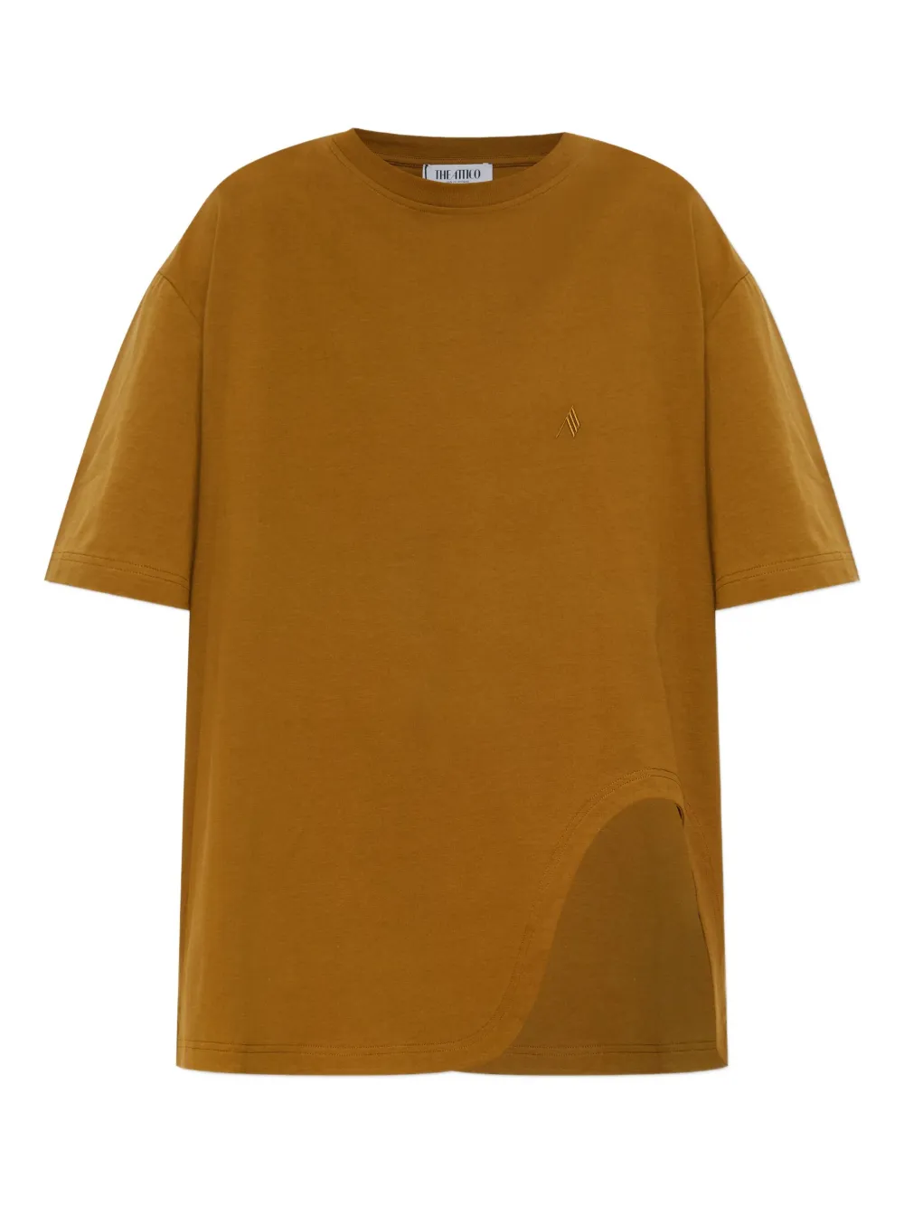 The Attico embroidered side-slit T-shirt Bruin