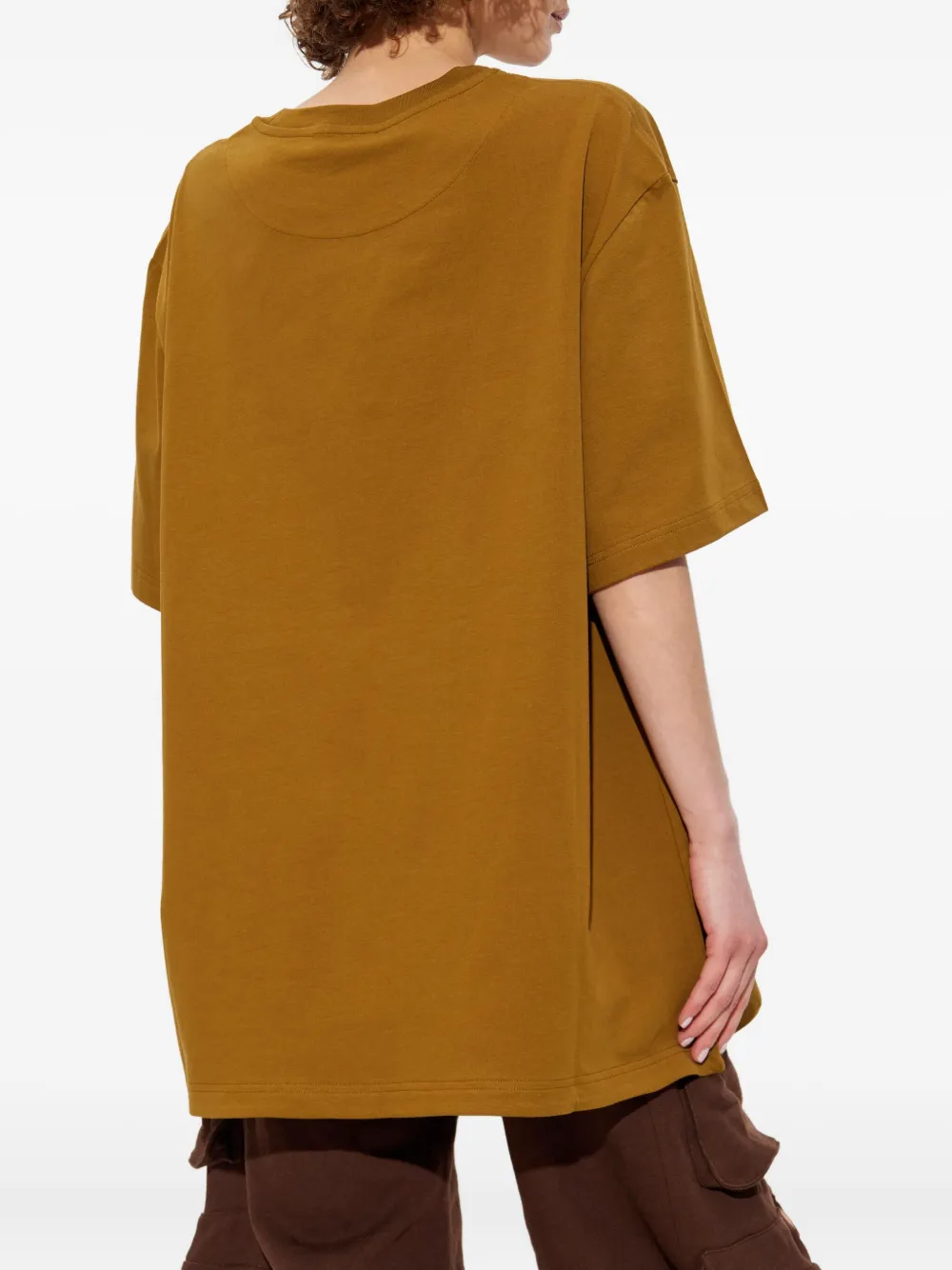 The Attico embroidered side-slit T-shirt Bruin