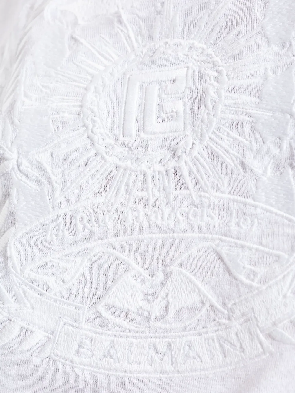 Balmain embroidered lace-trimmed top Wit
