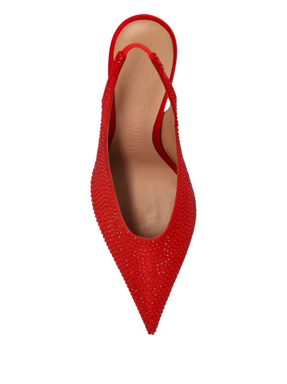 The Attico 95mm Viper crystal-embellished slingback pumps Rood