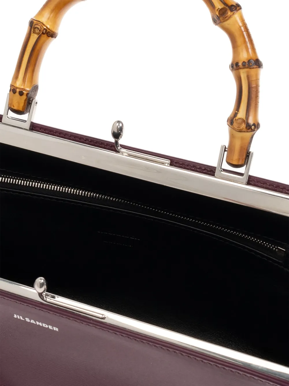 Jil Sander Shopper met bamboe handgreep Rood