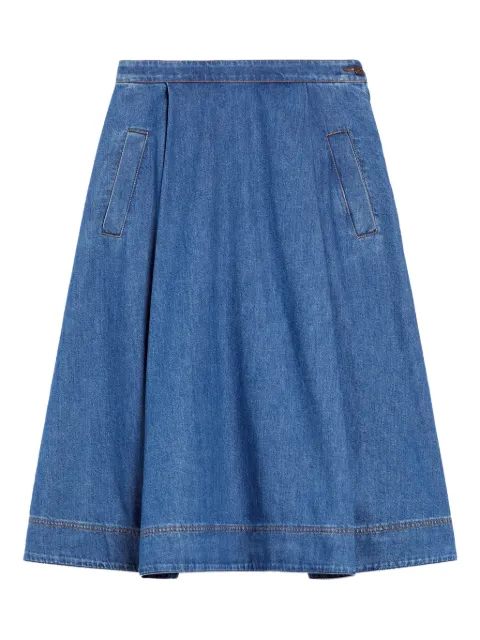 Weekend Max Mara Dry pleated denim midi skirt