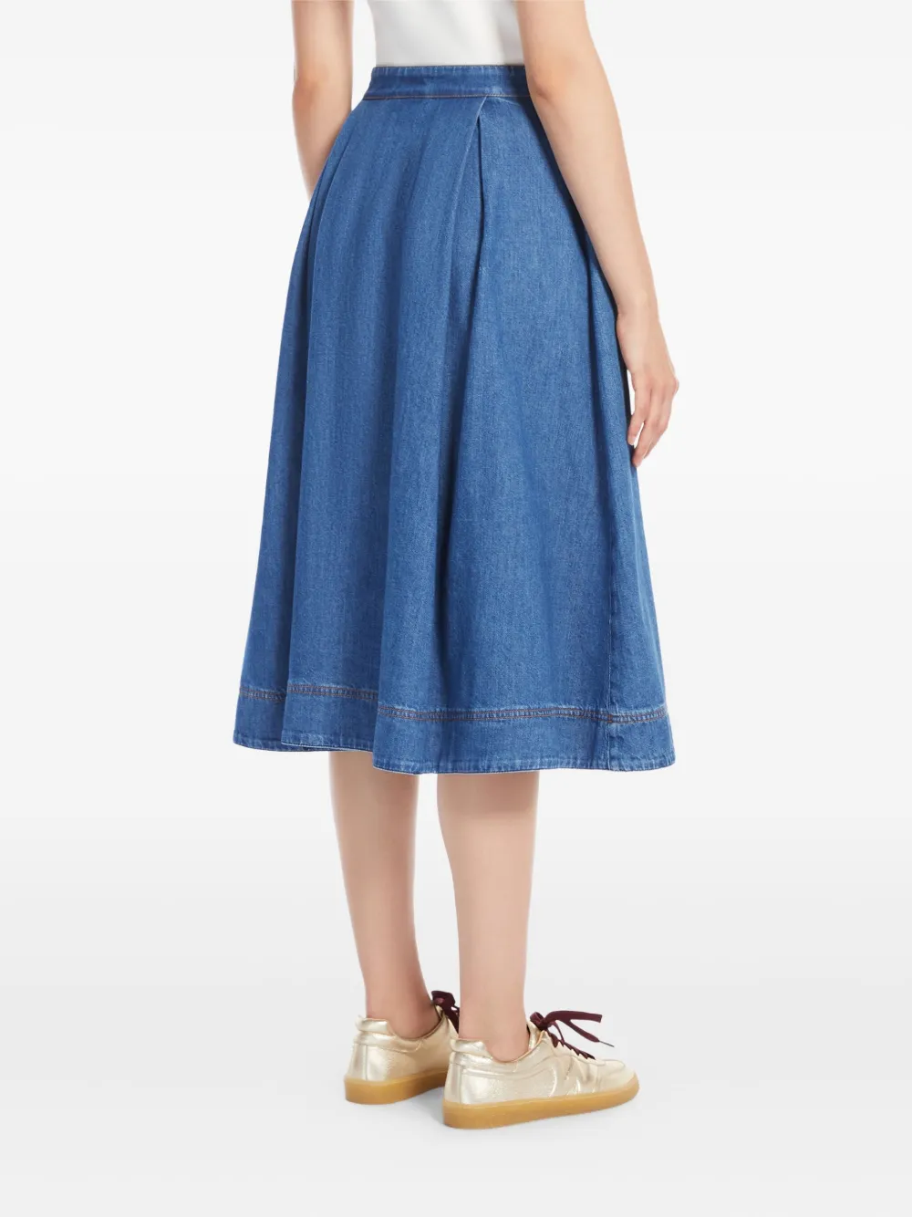 Weekend Max Mara Dry pleated denim midi skirt | A-Line Skirts | Image 2