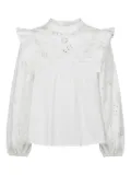 Weekend Max Mara Taddeo ruffled floral embroidery blouse - White