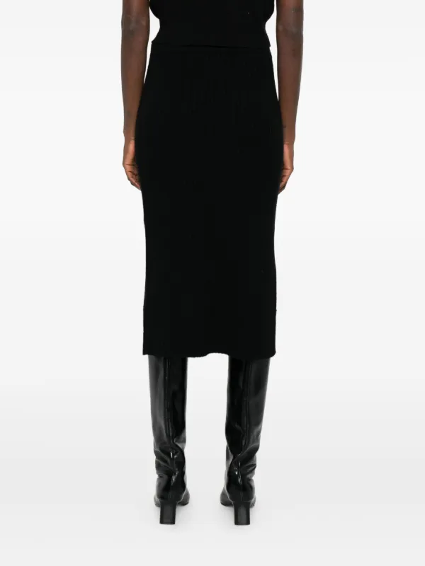 I BLUES Gonna Midi In Maglia a Coste Nero FARFETCH IT