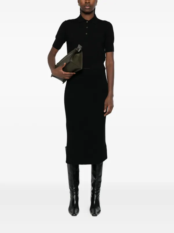 I BLUES ribbed-knit Midi Skirt Black FARFETCH PH