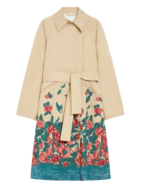 Weekend Max Mara floral-print Belted Trench Coat Neutrals - Main Image