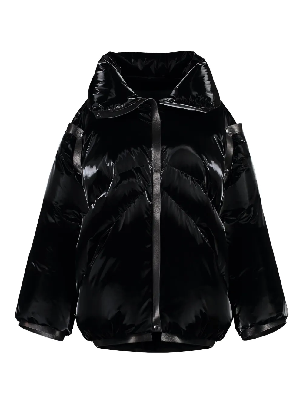 TOM FORD leather padded jacket Zwart